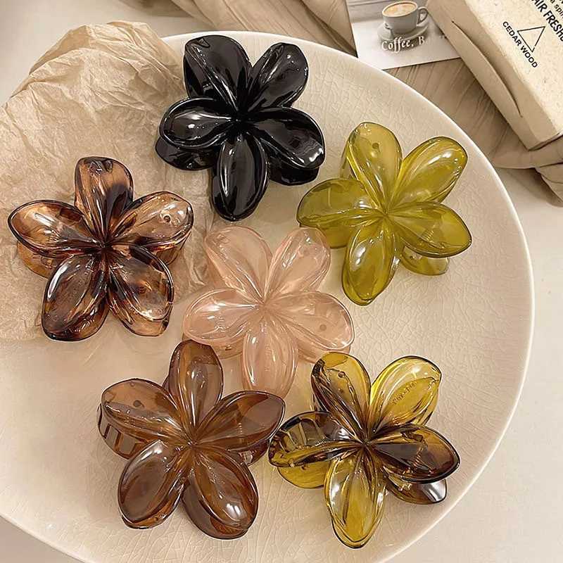 Leopard Print Flower Hair Claw Clips Women Girls Hawaiian Gradient Hairpins Hair accessories Shark Barrettes Sweet Shark Claws H260326