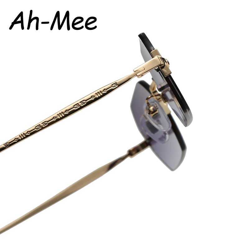 Small Square Rimless Sunglasses Women Retro Polygon Grey Gradient Sun Glasses Vintage Lady Summer Style Female Eyewear UV400 D260326