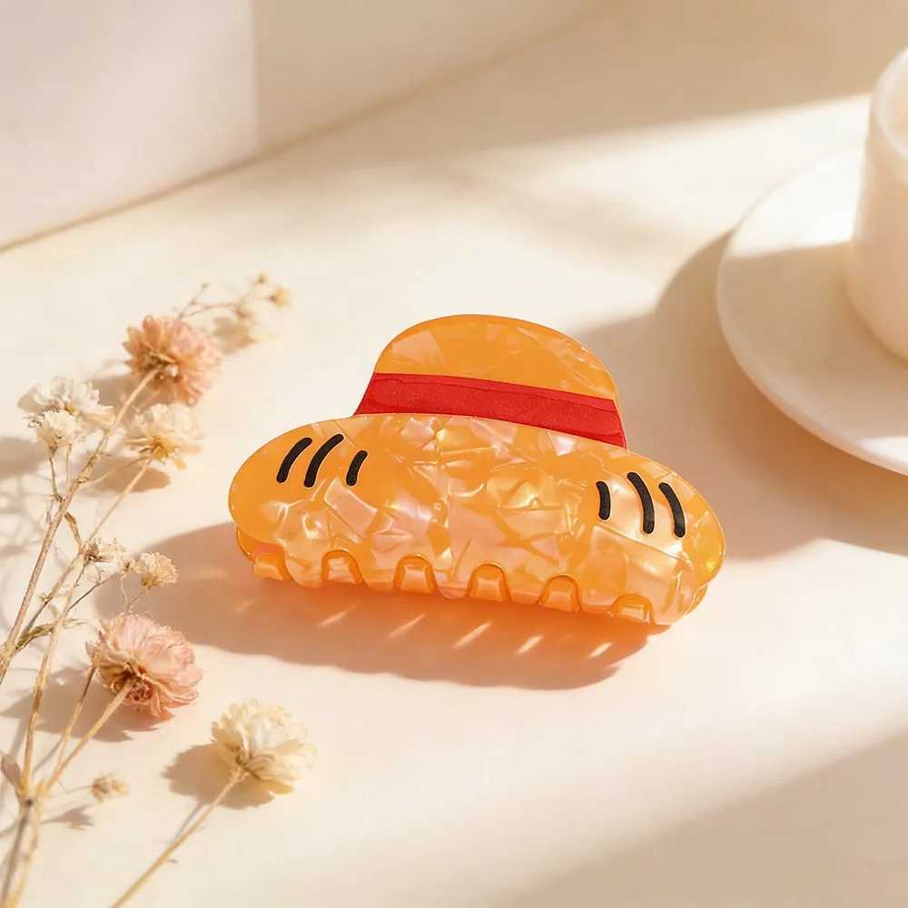 1PC Cute orange straw hat hair claw multi-functional hair accessory hair claw H260326