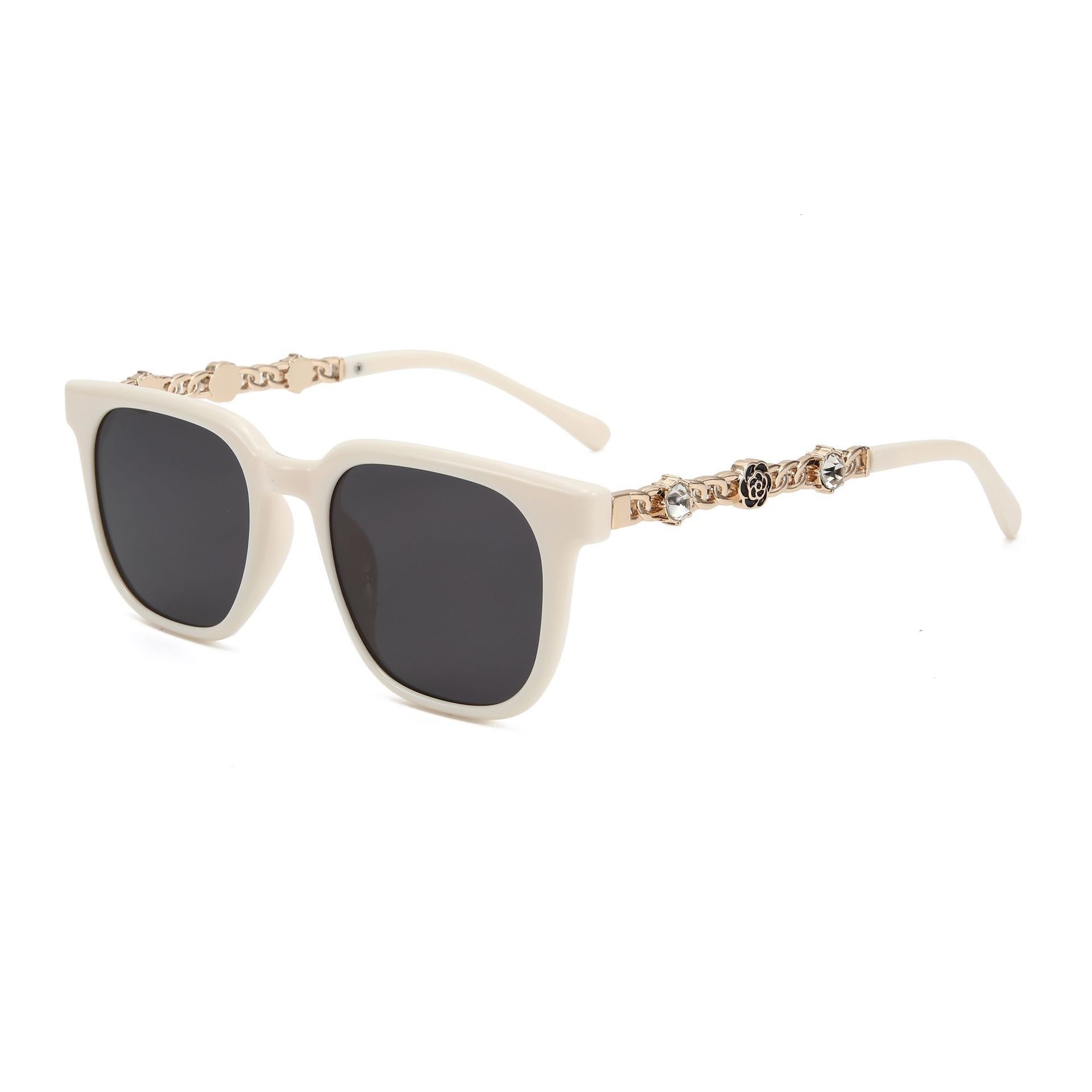 Luxury Brand Designer Sunglasses 2026 New Vintage Camellia Diamond-Embellished Sunglasses With A High-End -Style Feel, Women's Sunglasses With Ch