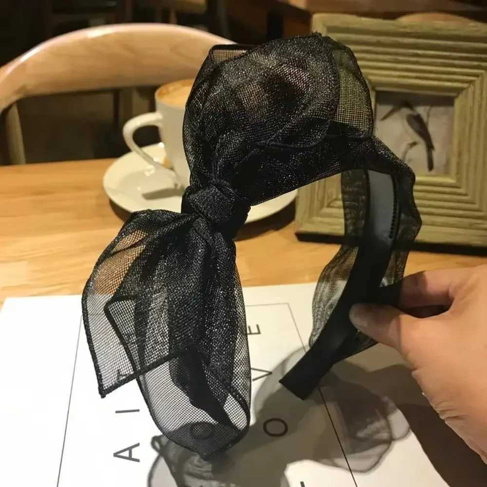 2024 Fashion Trend Womens Wide Headband Bow Knot Cross Sweet Korean Style Polka Dot Hairband Cute Hair Hoop Headwear Headdress D260326