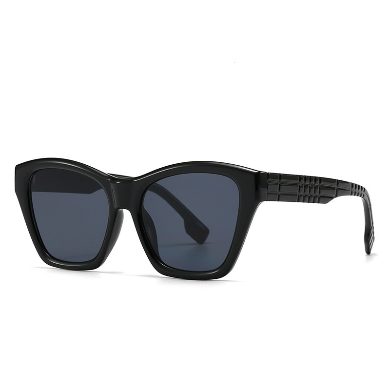 Luxury Brand Designer Sunglasses European And American New Style Internet Celebrity Fashion Trend Plaid Light Luxury Cat Eye Women's Sunglasses H