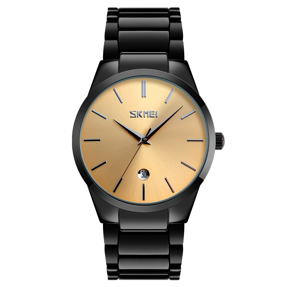 Cross-border hot-selling men's watches, casual calendar quartz wristwatches, 3business steel band men's watches in stock
