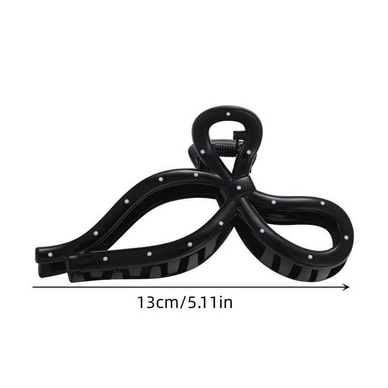 Black White Bowknot Hair Claw for Women Korean Elegant Bow Hair Clips Crab Hairpins Barrette Girl Hair Accessories H260326