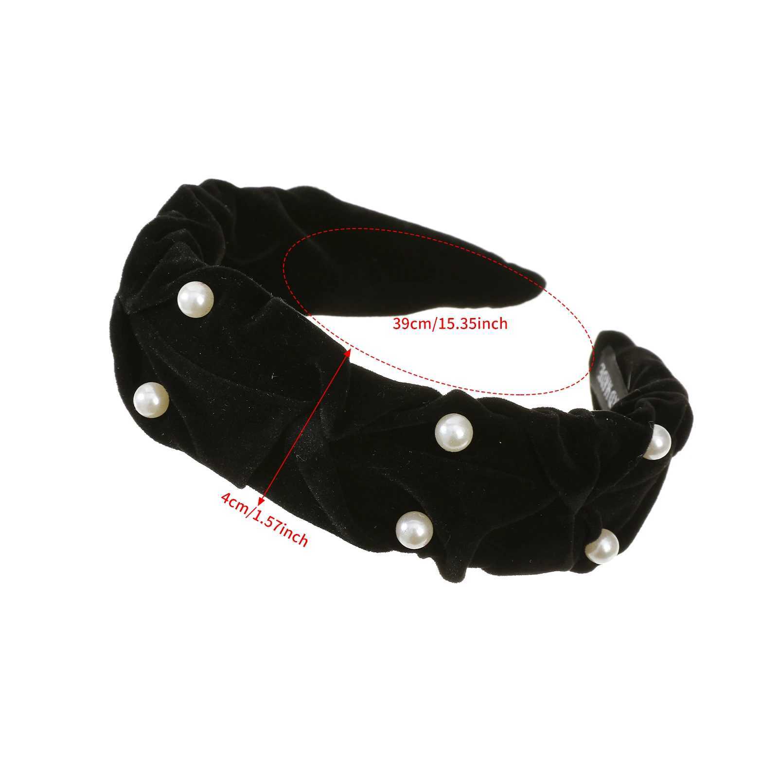 Velvet Pearl Headband Korean Women High Skull Top Retro Hair Hoop Hairband Showing Face Girl Elegant Headdress Party Hairpin D260326