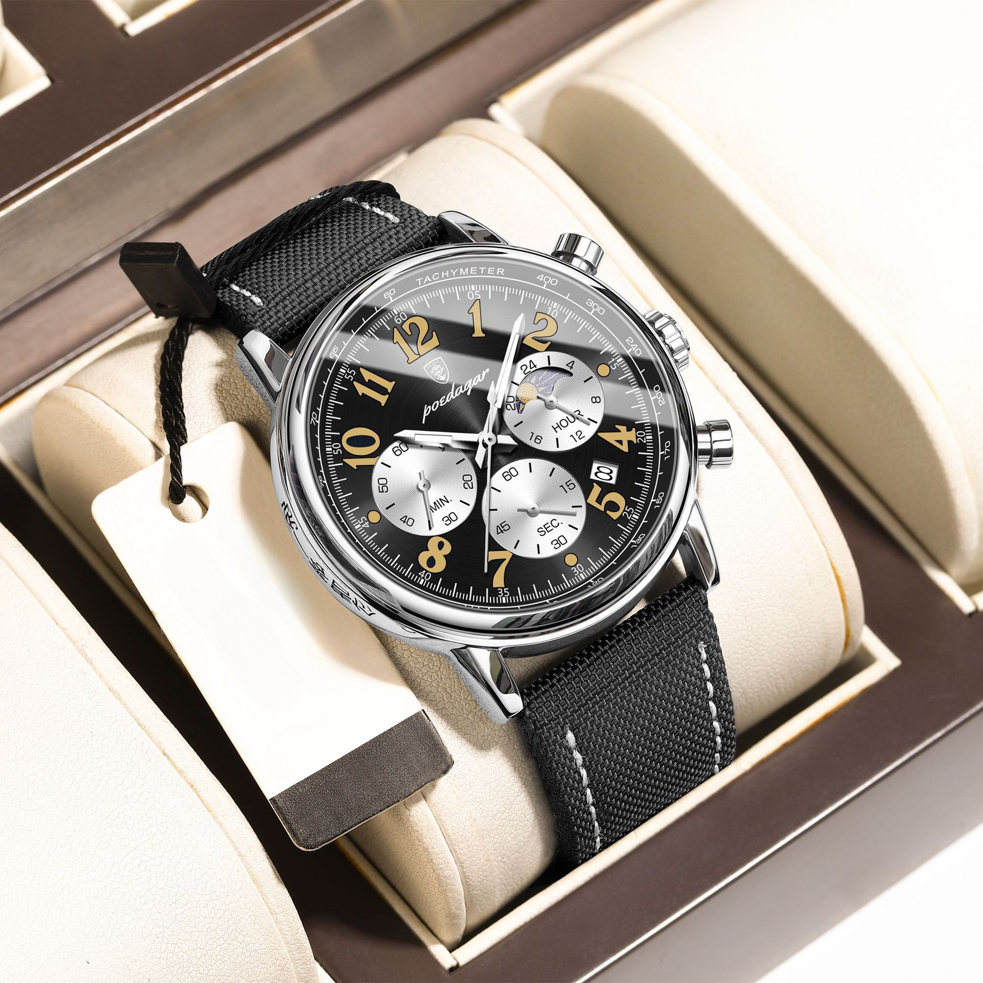 Swiss Brand Observation Chronograph Multi-function Luminous Quartz Men's Watch - Designer Watch - Business Watch - Luxury Fashion Watch
