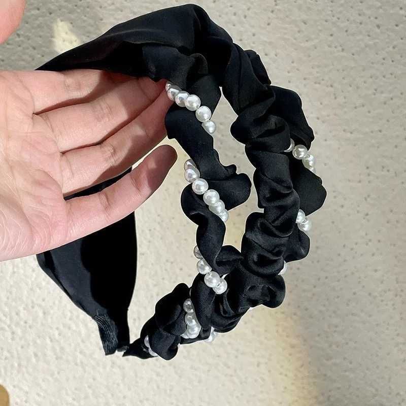 New Braided Cross Tie Hair Hoop Ins Hair Clip Simple Girl Wide Edge Headband D260326