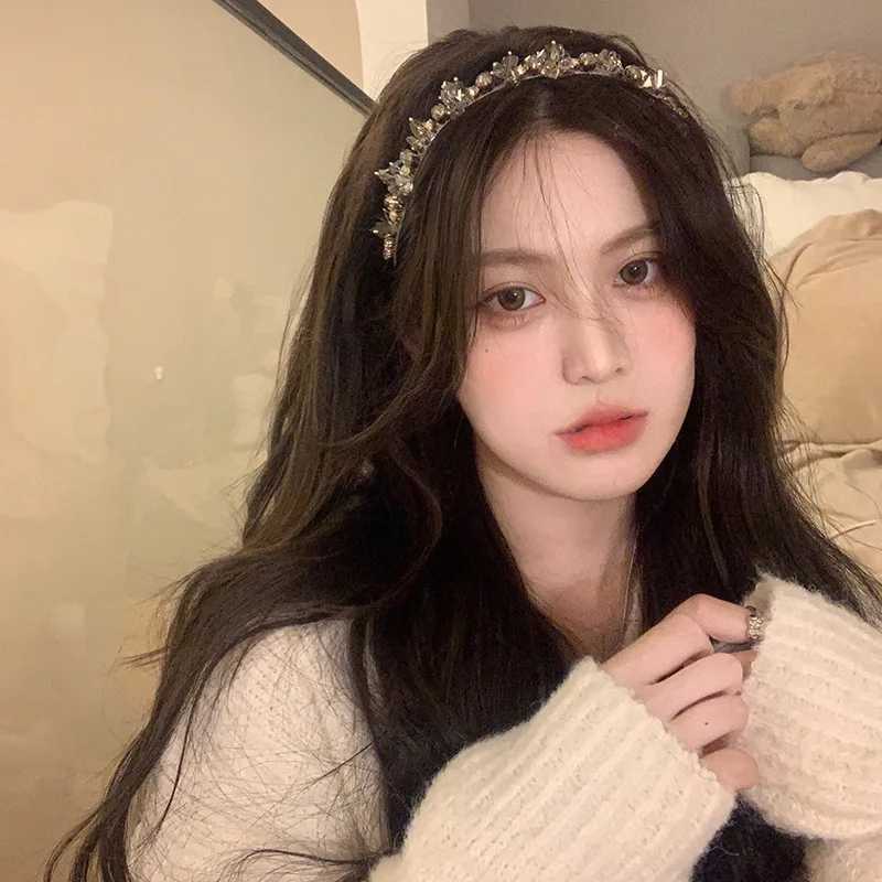 1 Pcs Womens Hairbands Korean Crystal Rhinestones Elegant Gentle Hair Hoops Sweet Versatile Fashion Hair Accessories For Girl D260326