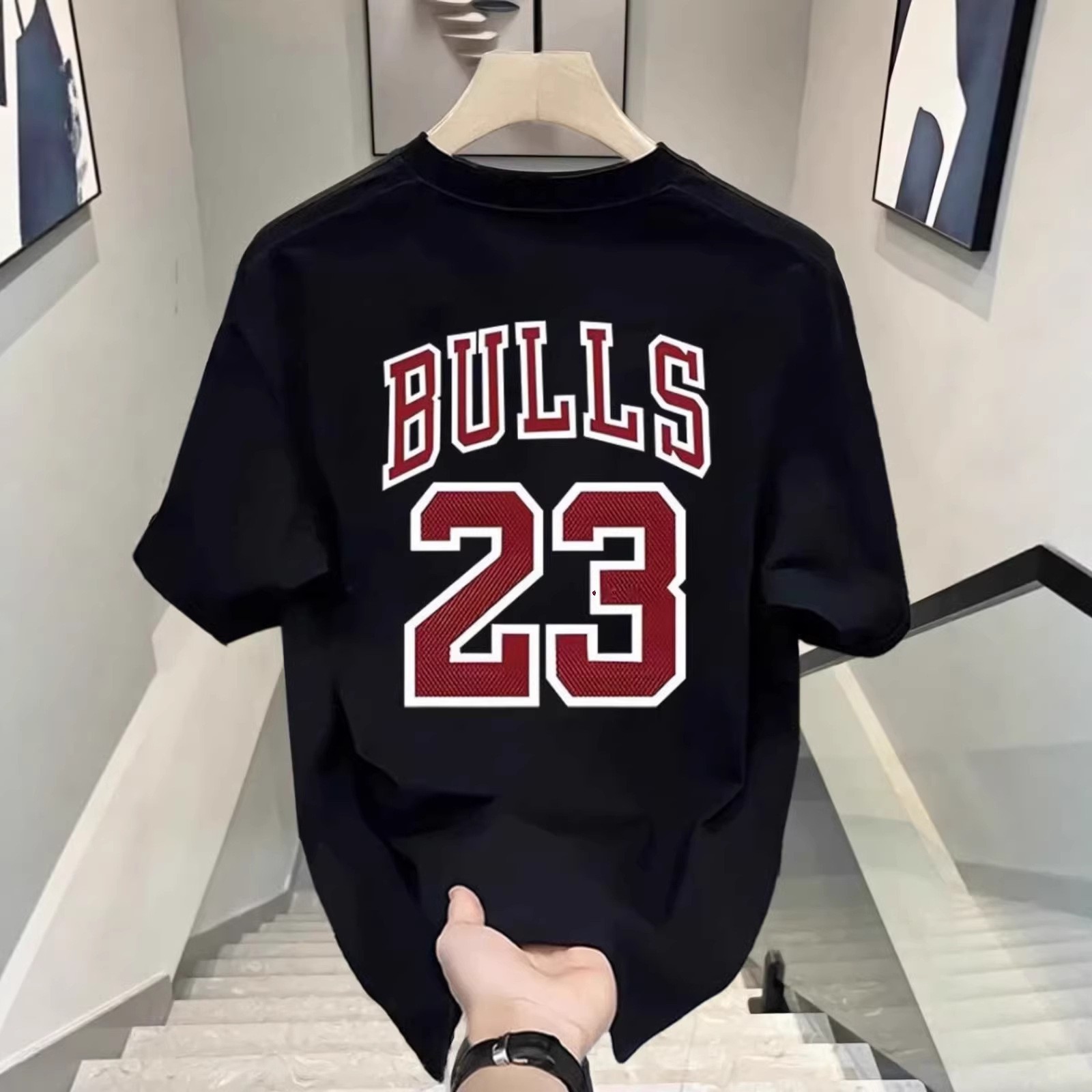 Men's Summer Vintage American Basketball T-Shirts | Streetwear 100% Cotton Oversized Athletic Casual Tees
