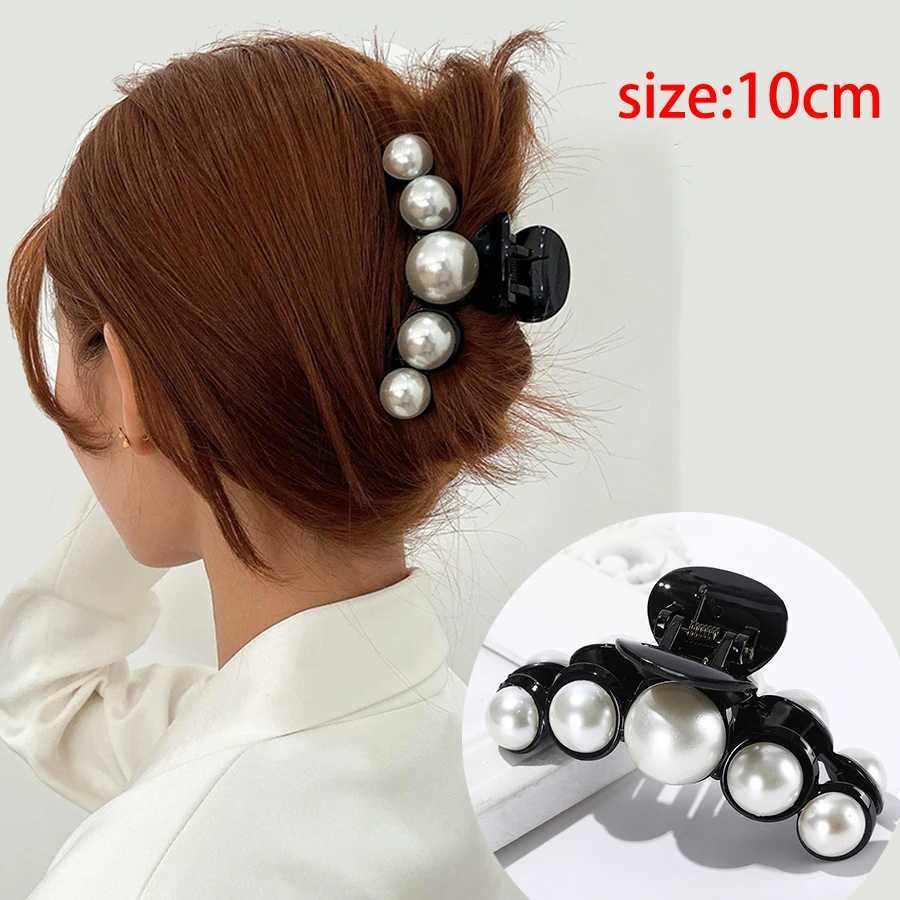 Korean Acrylic Hair Claws Pearl Claw Clips For Woman Large Size Barrette Crab For Girl Shark Clip Fashion Hair Accessories H260326