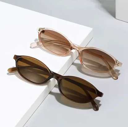 New Retro Oval Frame Sunglasses Fashion Personalized Trendy Small Frame Sunglasses Punk Cat Eyes Sunshade Sun Protection Glasses D260326
