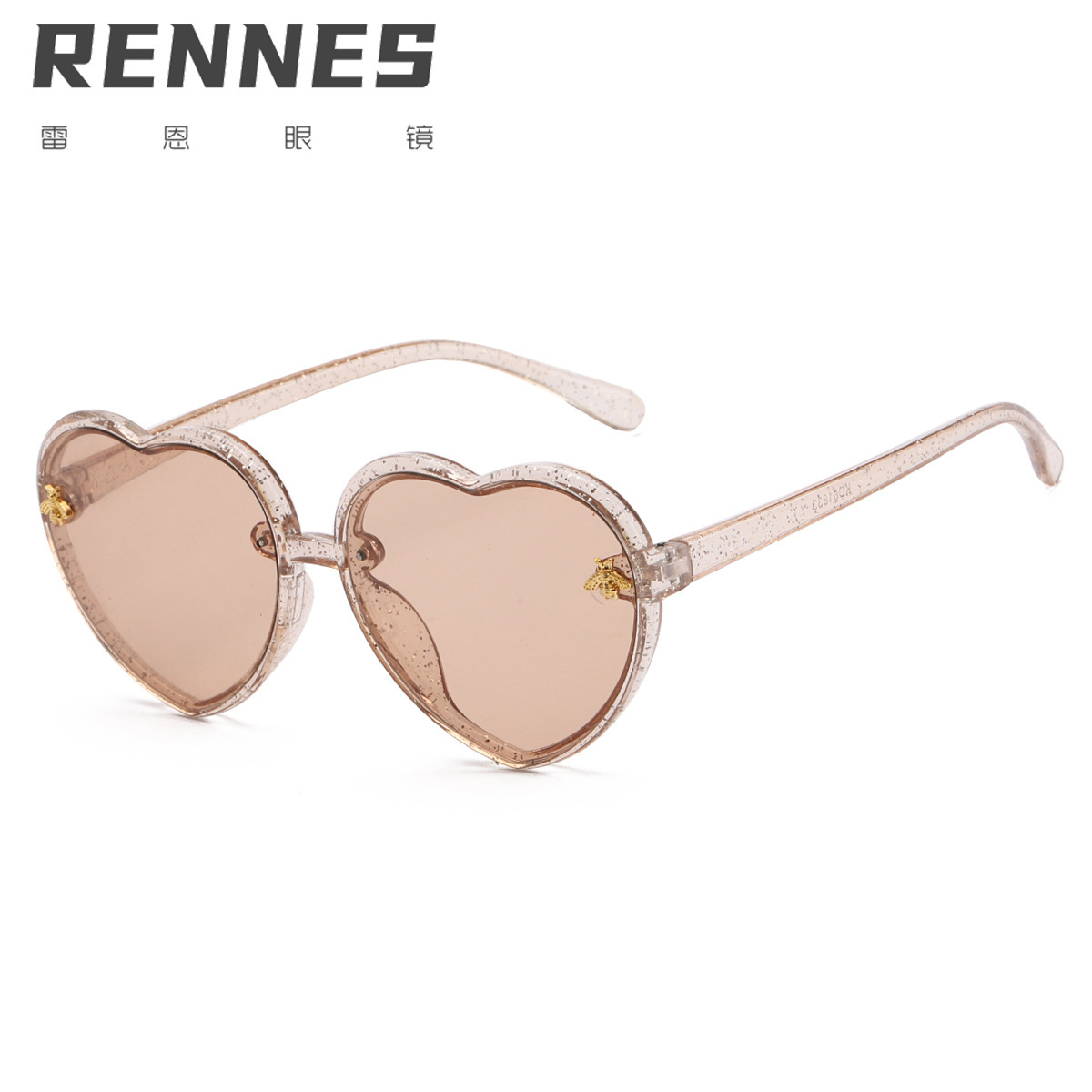 Luxury Brand Designer Sunglasses Rayon New Korean Retro Heart Frame Little Bee Personalized Children's Sunglasses Fashion Children's Sunglas