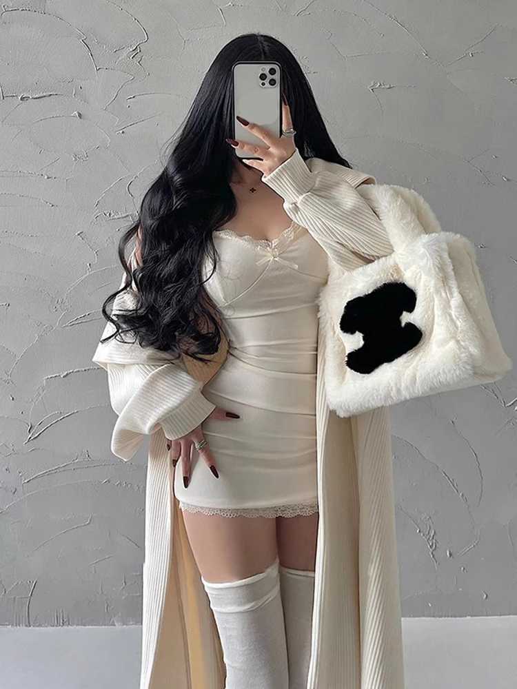 Y2K Retro Lace Patchwork Spaghetti Strap Black Bodycon Dress Mini Fashion Aesthetic Bow Club Party Sexy Dresses for Women M260326