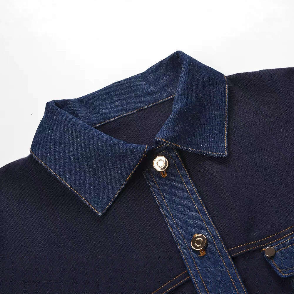 2026 D19 Spring Designer Denim Loose Casual POLO Collar Fashion cc Versatile Knitted Cardigan Women's Short Jacket