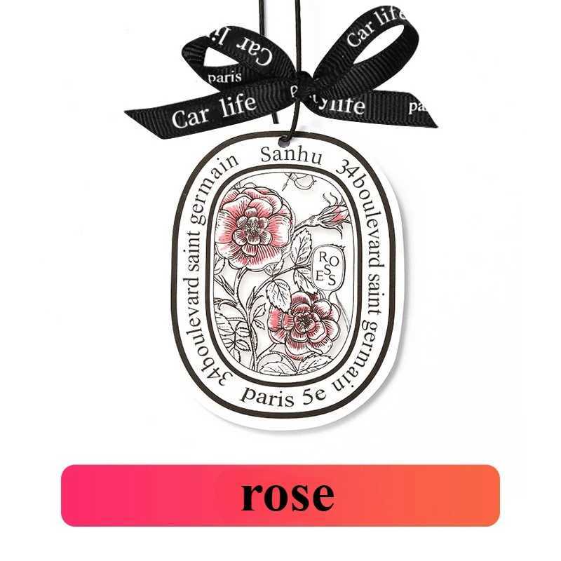 2pcs Car Aromatherapy Sheet Woody Fragrance Tablets Fresh Upgrade Gardenia New Pattern Pendant Lasting Rose Interior freshener H260326