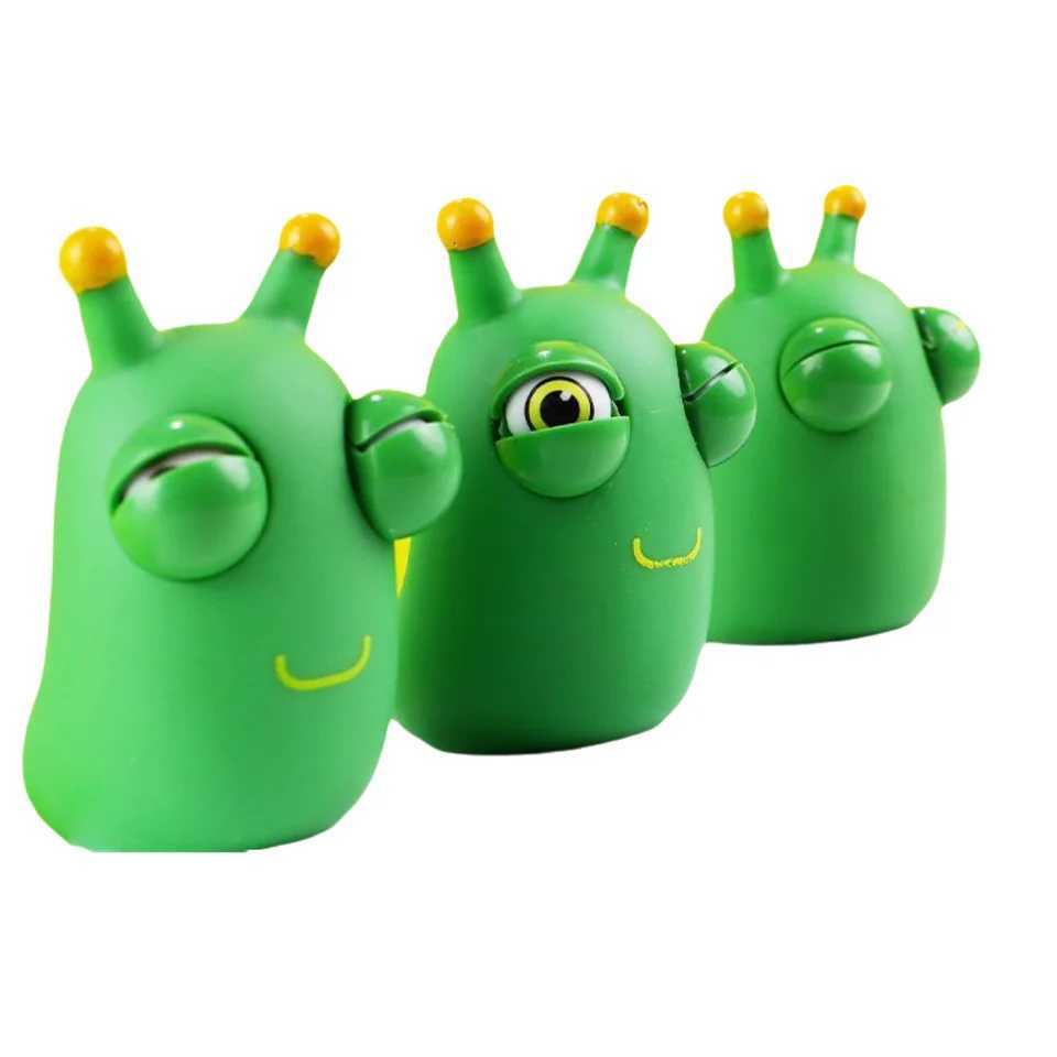 Creative Funny Eyeball Burst Squeeze Toy Green Eye Caterpillar Pinch Toys Adult Kids Stress Relief Fidget Toy Panda Doll Toy H260326
