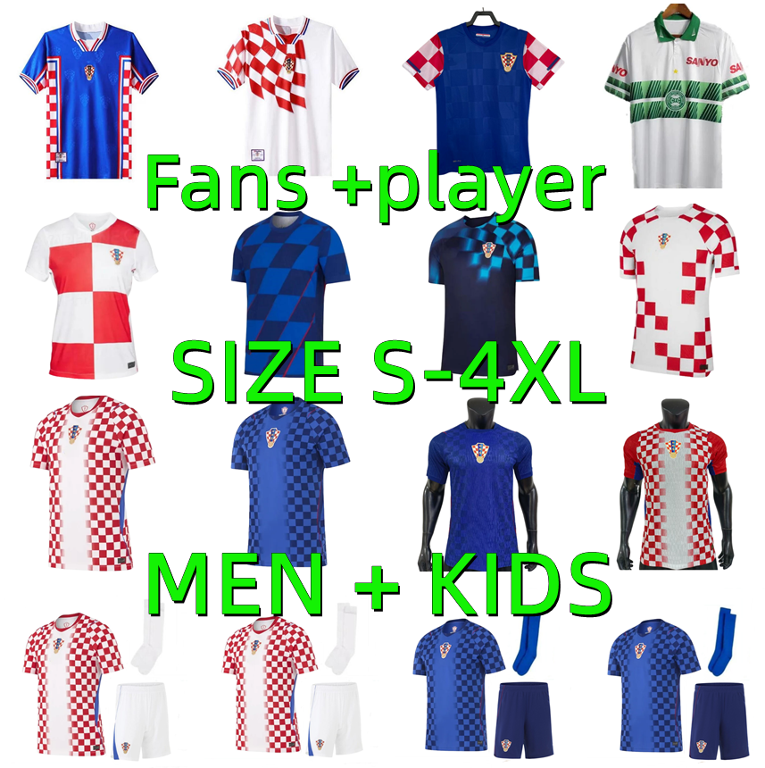 2026 2027 Croacia MODRIC soccer jerseys 1997 1998 Croatia SUKER Retro national team MANDZUKIC PERISIC KALINIC 24 25 26 27 KOVACIC Rakitic football shirt Men Kids Kit