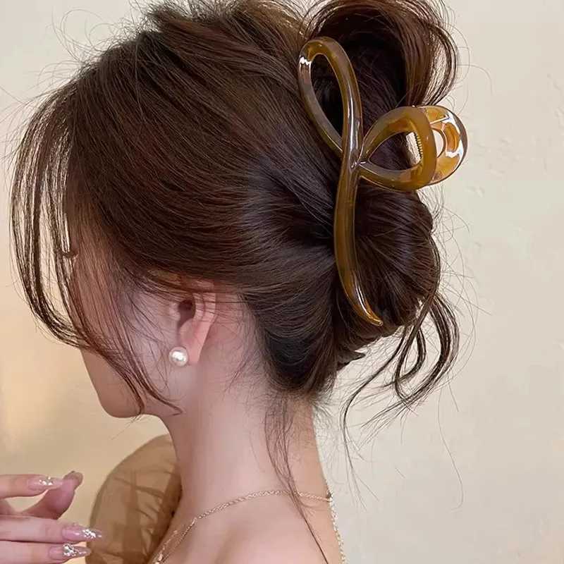 Elegant Jelly Color Bow Hair Claw For Women Girls Sweet Hair Ornament Back Headband Hair Clips Hairpin Fashion Hair Accessories H260326