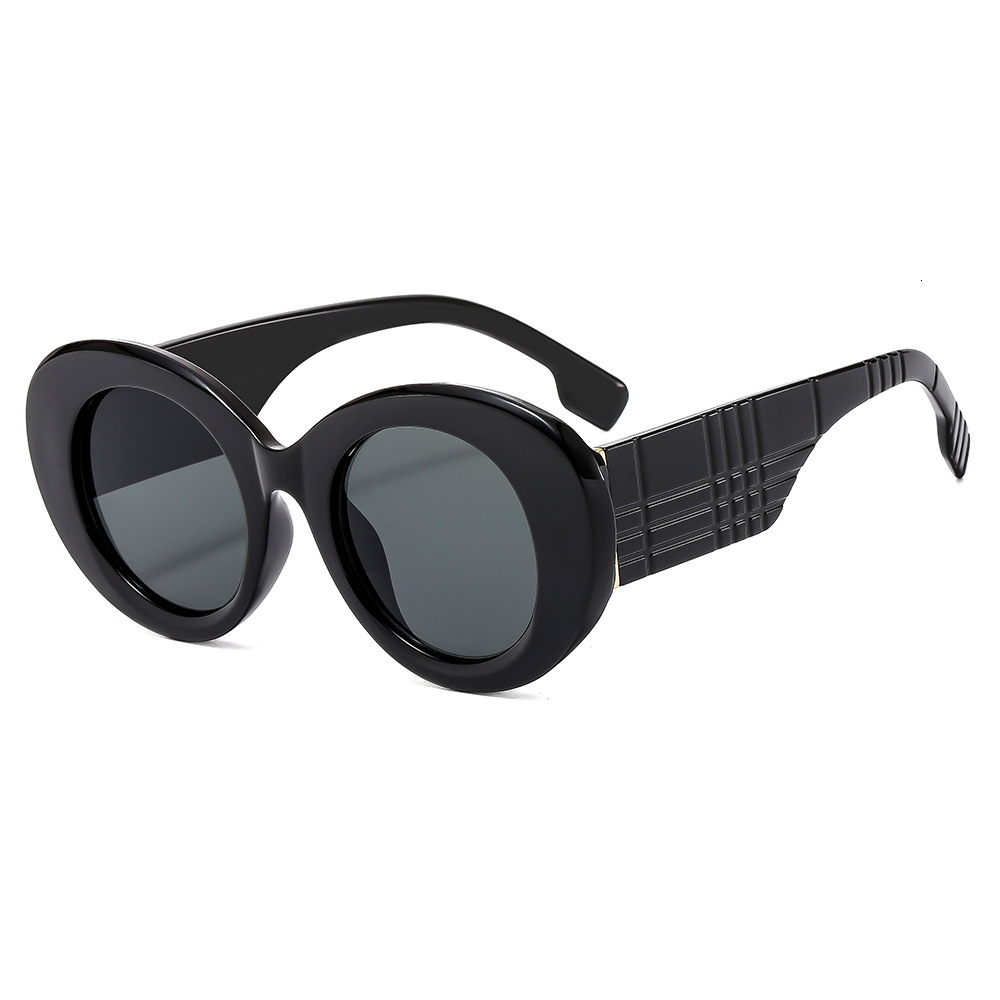 Luxury Brand Designer Sunglasses European And American Trendy Modern Retro Street Style Fashion Show Sunglasses Colorful Large Round Frame Y2k Style D