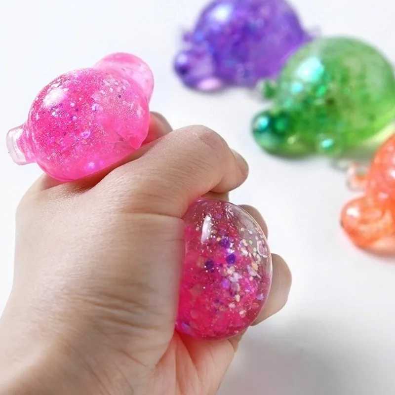 Squishy Turtle Fidget Toy Glitter Turtle Squeeze Toy Small Cute Animal Anti Stress Fidget Splat Decompressions Vent Squeeze Toy H260326