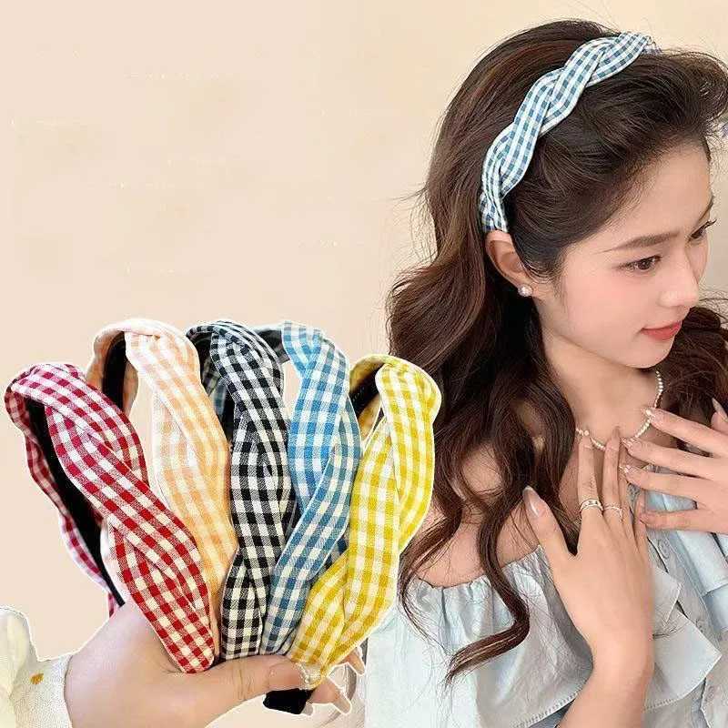 Korean Lattice Twist Headband Womens Toothed Non-slip Hair Band Hair Accessories D260326