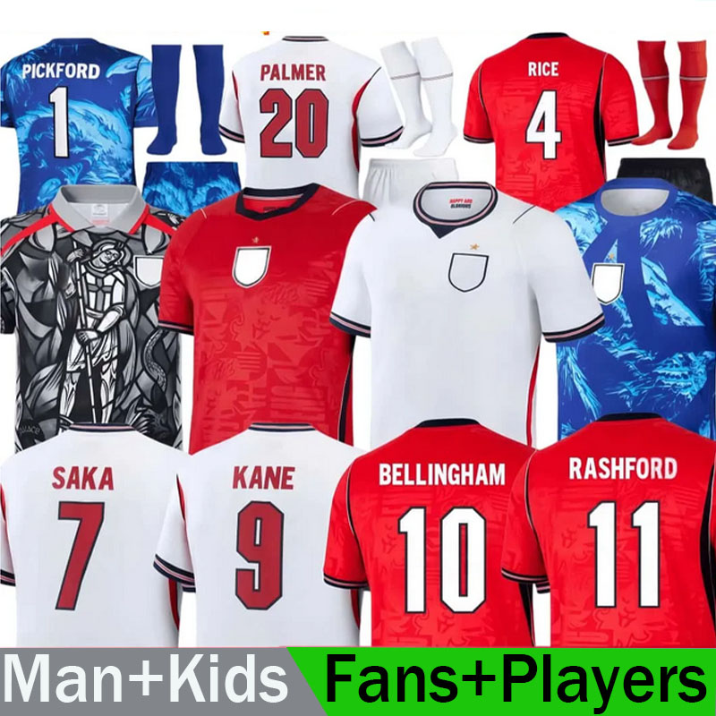2026 England Soccer Jersey Men Kids 25 26 27 KANE BELLINGHAM RASHFORD RICE FODEN GORDON TONEY PALMER PICKFORD Football Shirt Soccer Uniforms