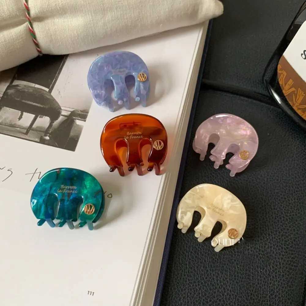Creative Acetic Acid Acetate Hair Claw Candy Color Headdress Letter Hair Clip Grab Clip Cute Hairpin Girl H260326