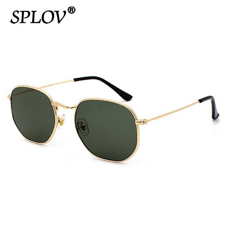 Hexagon Men Women Sunglasses Square Polygon Sun Glasses Brand Designer Retro Shades Metal Frame Eyewear TOP UV400 de sol hombre D260326