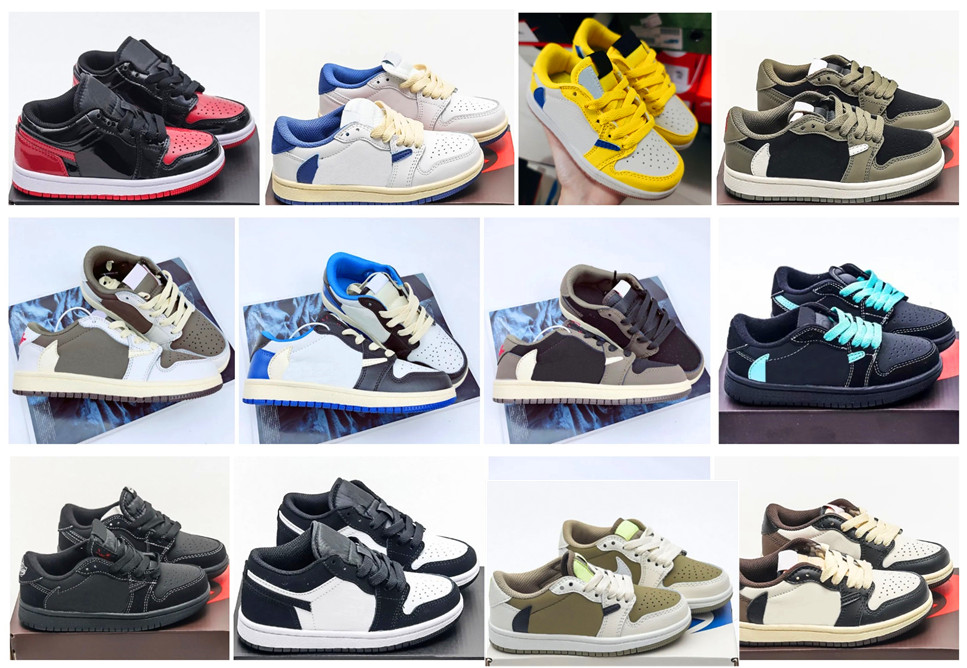 travisscot travis j1 1s kids low 1 shoes Basketball Shoe Infants Toddlers youth Sneakers trainer Reverse Mocha white Baby Sports boys Athletic trainers 6C 4Y 5Y 369