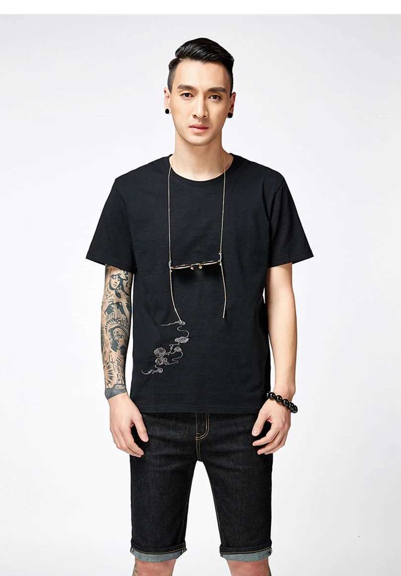 Kylin Embroidery Summer Tshirt Men Plus Large Size 4XL Cotton O Neck Yokosuka Tee Shirts Male Sukajan Streetwear 2025 Brand Z1 C260326