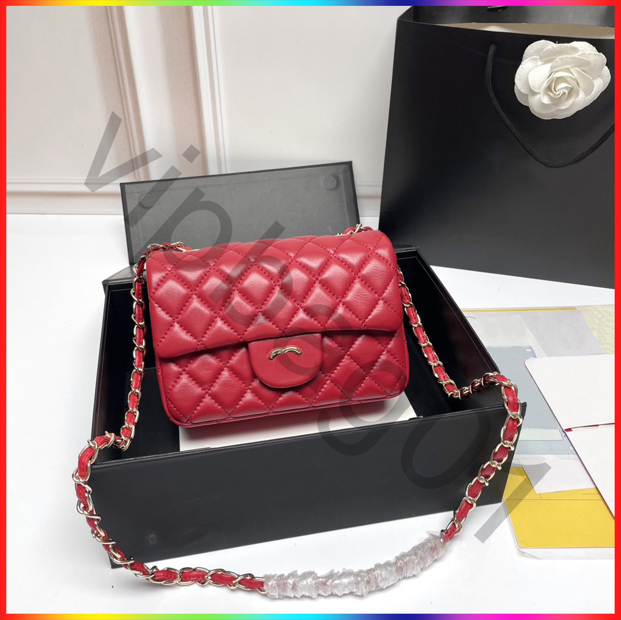 5A Luxury Designer Bag Shoulder Bag Caviar Handbag Fashion Classic cc Bag Evening Bag Metallic Leather Chain crossbody bag Square Lattice Sheepskin Purse Wallet