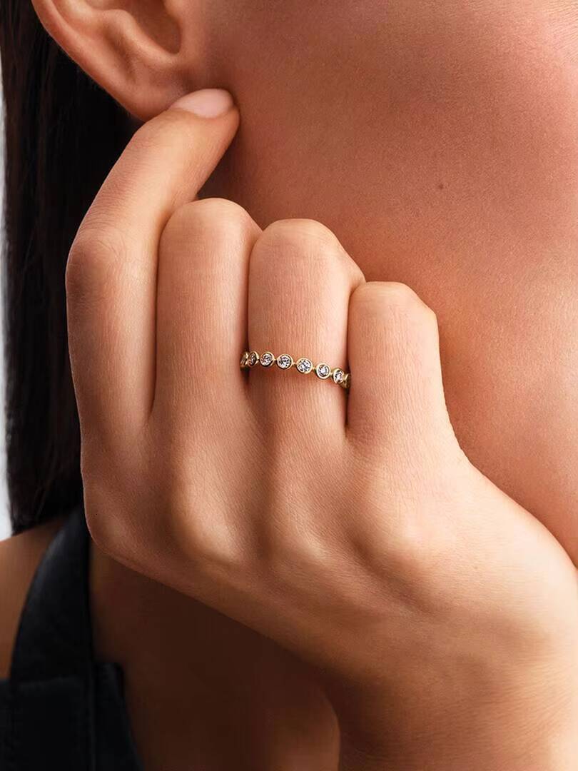 14K Solid Gold IGI Certified CVD/HTPT Lab-Created Diamond Wedding Ring-Luxury Style Customizable Multiple Sizes