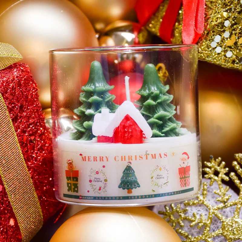 Christmas Tree House Candle Christmas Decorative Candle Festive Tree House Candle Christmas Scented Candle Christmas Gif H260326