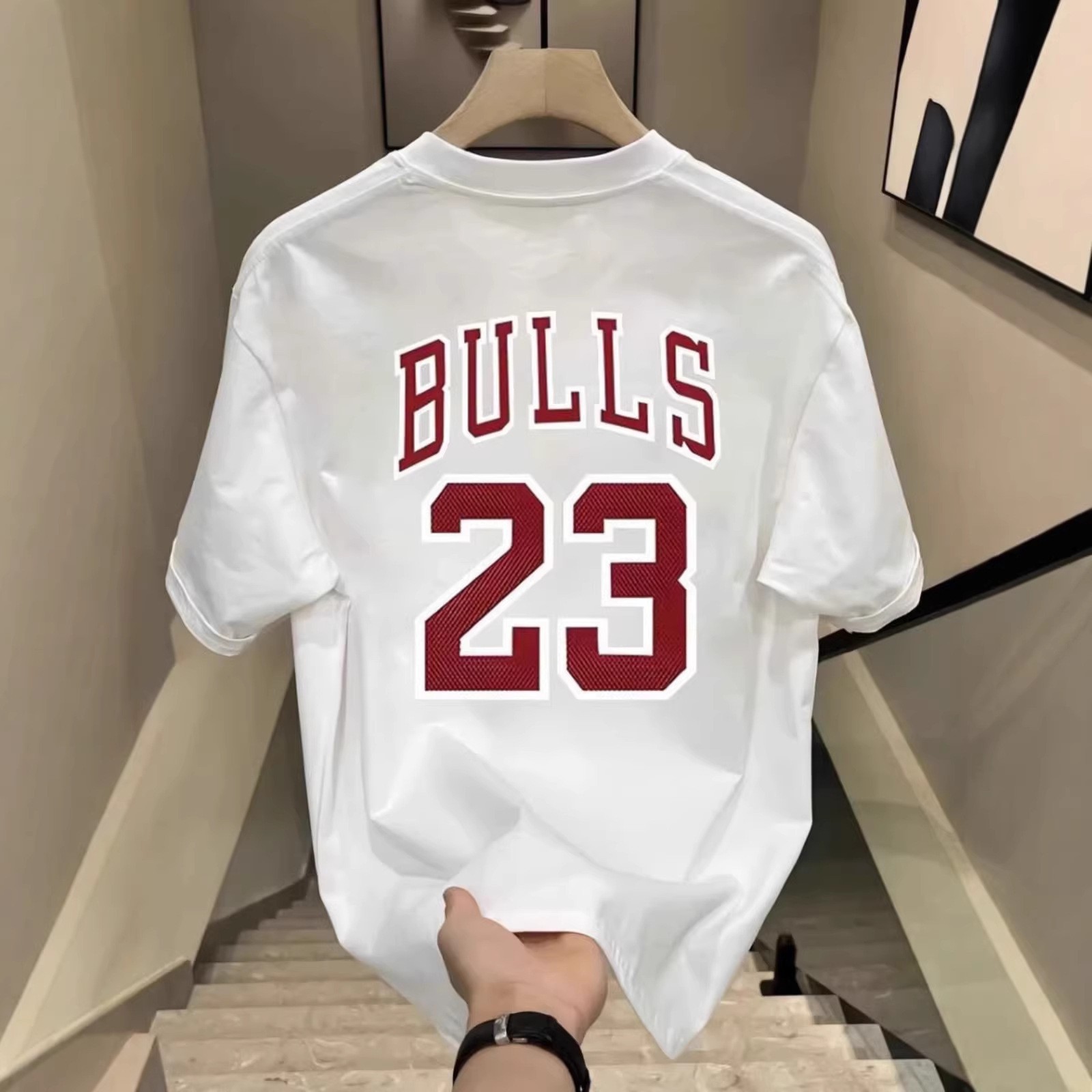 Men's Summer Vintage American Basketball T-Shirts | Streetwear 100% Cotton Oversized Athletic Casual Tees