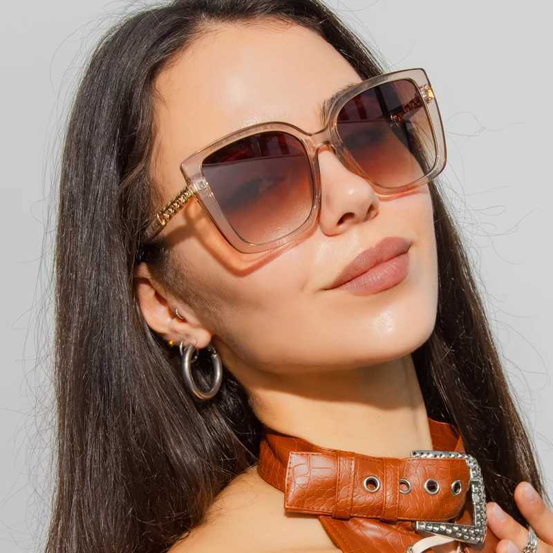 Cycling Fashion Oversized Square Sunglasses Gradient Lens Female Sun Glasses Luxury Brand Shades Decoration Outdoor Eyeglasses D260326
