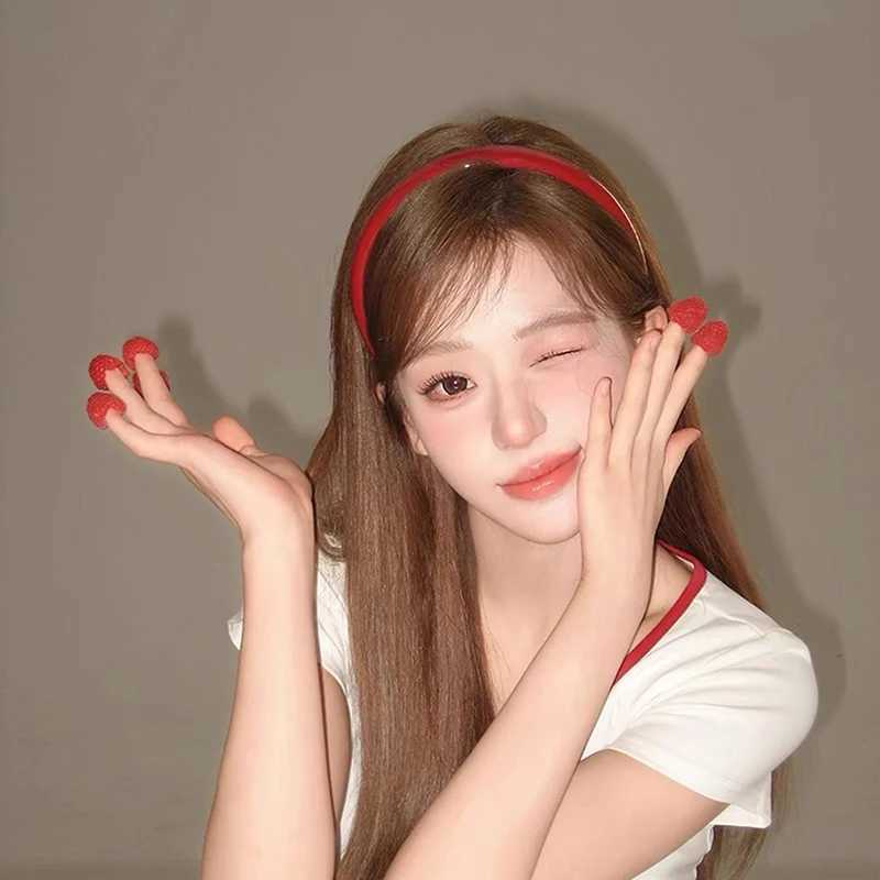 Korean Style Classic All-match Wine Red Hair Band Red Thin Headband Vintage Fashion Hair Hoops For Women Girls Hair Accessories D260326