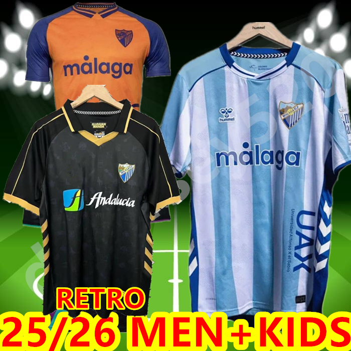 25 26 CAMISETA MALAGA CF Soccer Jersey 120 ANIVERSARIO Kids Kit Remake RETRO 2025 2026 Home Away Football Shirts Men BUSTINZA M. JUANDE RAMON FEBAS ALEX GALLAR