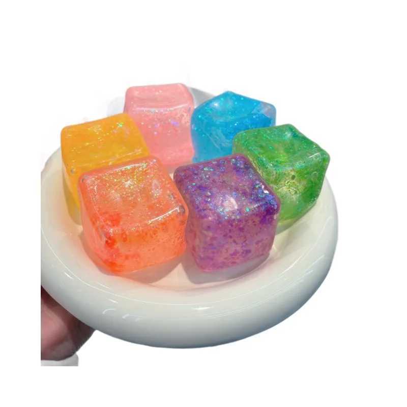 New Ice Cube Shaped Fidget Toy Square Stress Relief Ball Squishy Squeeze Anxiety ADHD Stress Relief Sensory Adults Toys H260326