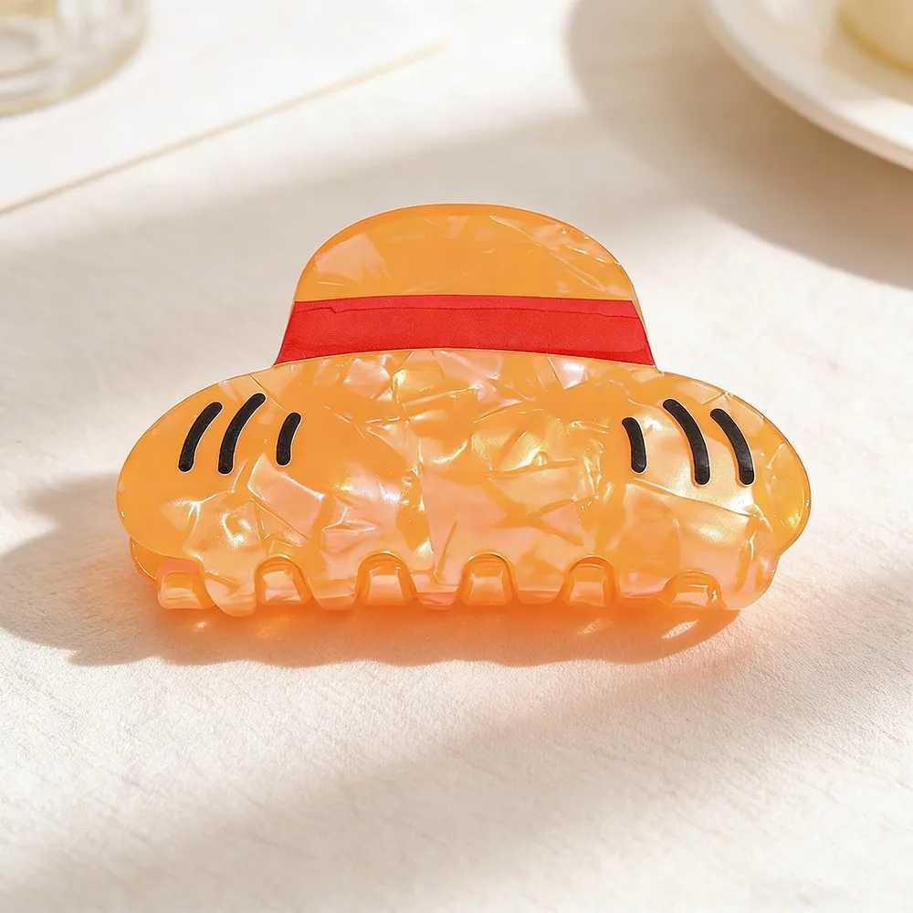 1PC Cute orange straw hat hair claw multi-functional hair accessory hair claw H260326
