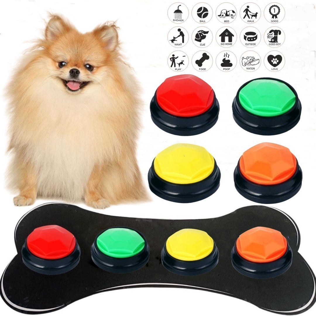 Dog Training Obedience Voice Recording Button Pet Toys Dog Buttons for Communication Pet Training Buzzer Recordable Talking Button Intelligence Toy 23