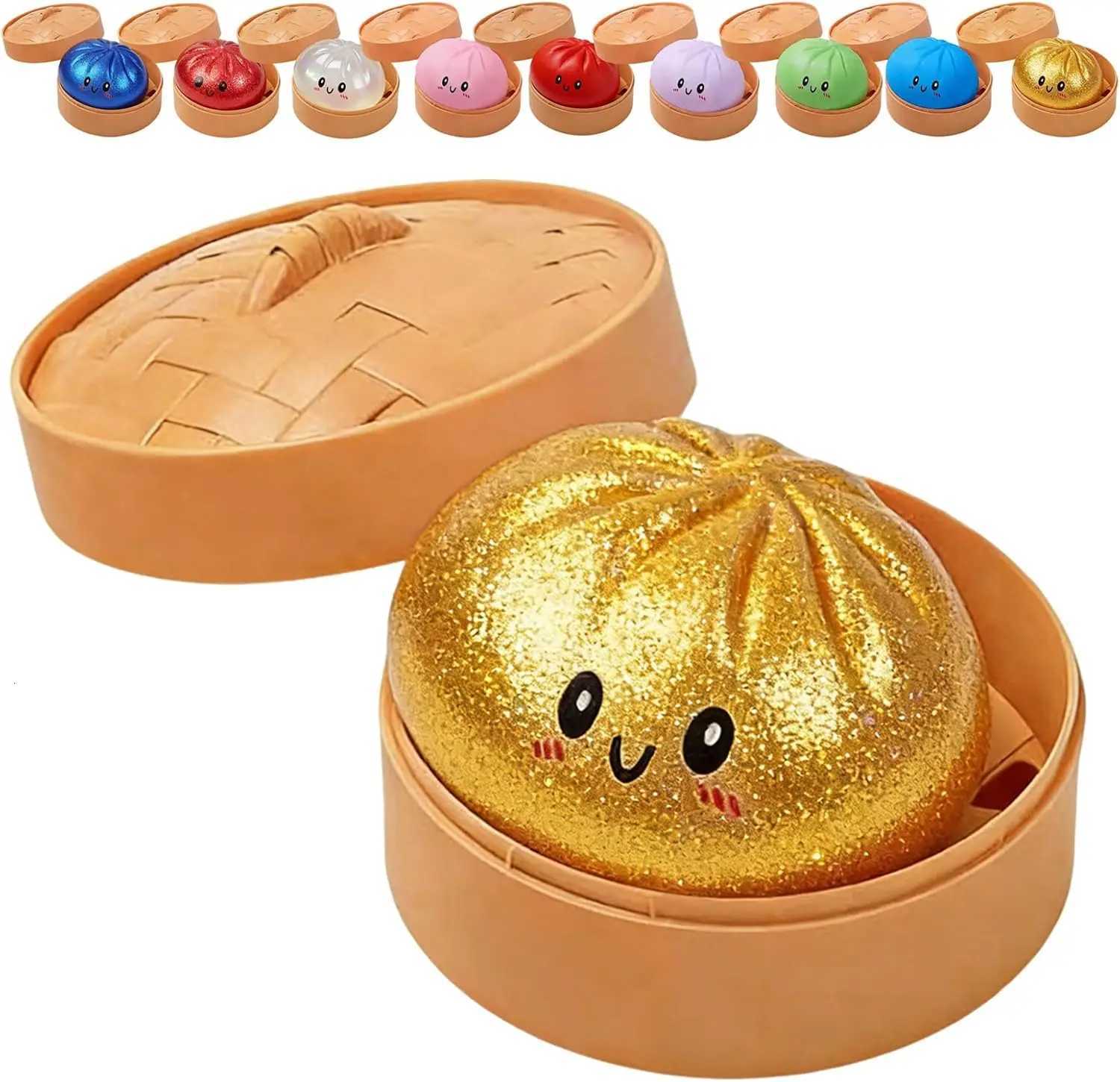 Glitter Dumpling Glitter Dumpling Squishy with Box Dumplings Sensory Squeeze Toy for Stress Relief Z260326