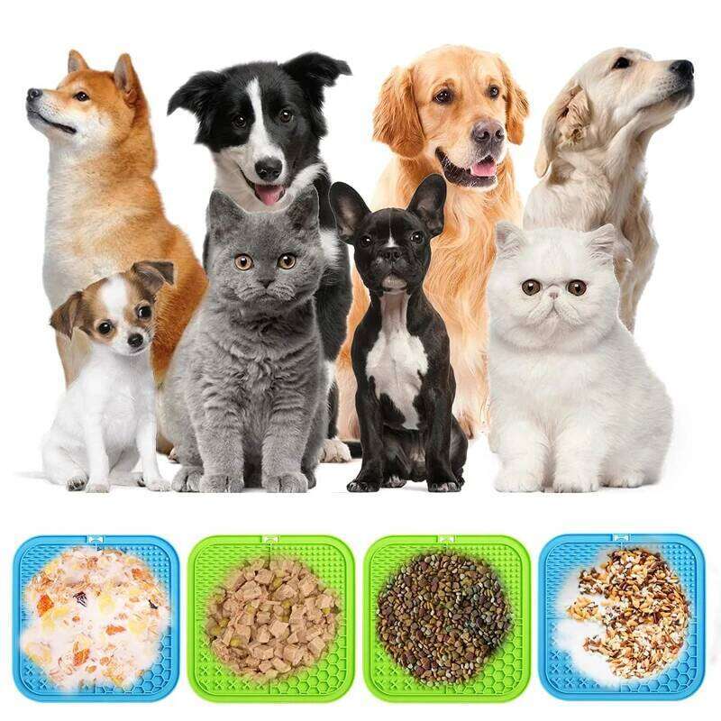 Pet Placemat Cat Slow Feeding Mat Dog Lick Mats Silicone Pets Eating Slowly Food Pad Cats Dogs Distracted Licking Plate Cutlery 26Y0326