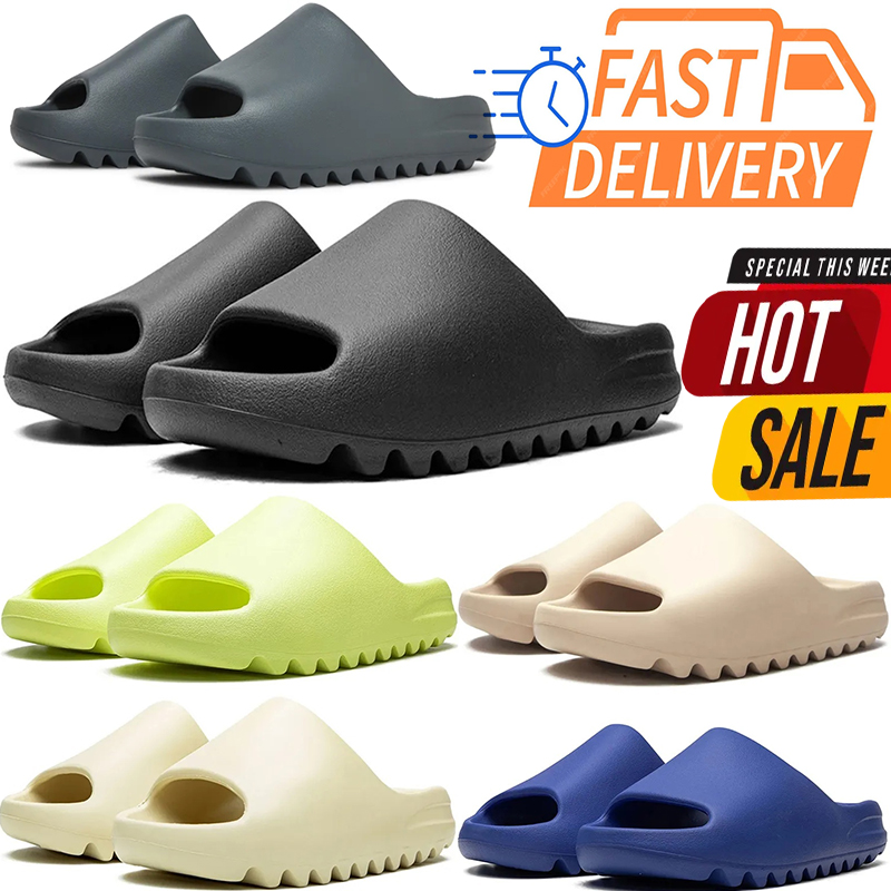 Free Shipping Designer slides shoes for men women sandals Onyx Blue Pure Bone Resin sliders sunmmer slipper flip flops sandels