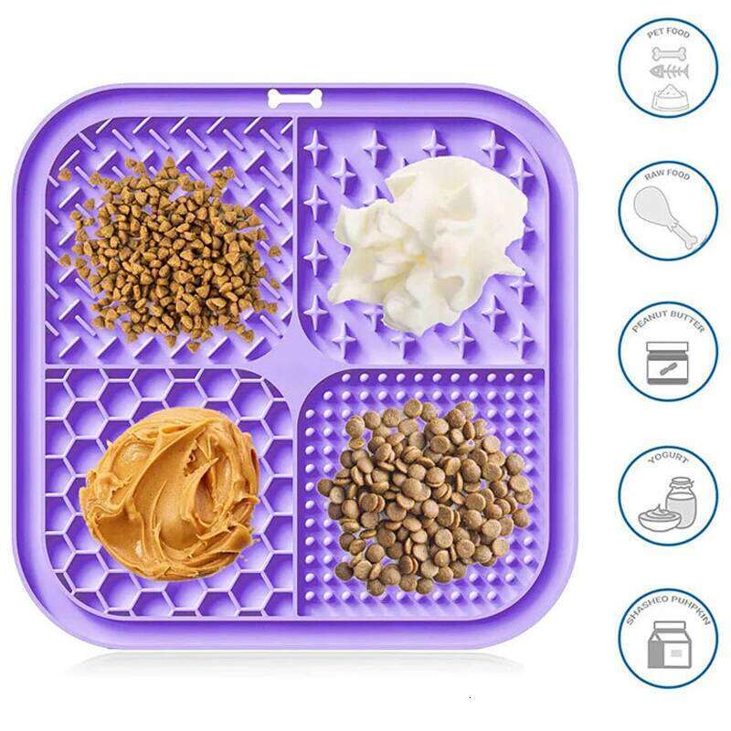 Pet Placemat Cat Slow Feeding Mat Dog Lick Mats Silicone Pets Eating Slowly Food Pad Cats Dogs Distracted Licking Plate Cutlery 26Y0326