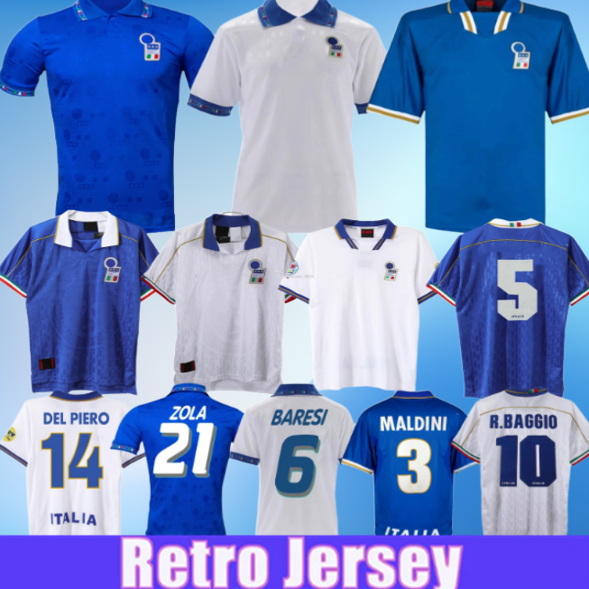 1994 1996 Italy retro soccer jerseys 94 95 96 Ravanelli MALDINI BARESI Roberto Nesta Baggio ZOLA CONTE vintage national classic football shirt