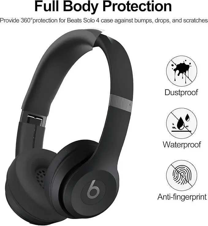 3 in 1 Solo 3/4 Silicone Case Cover SetAnti-Scratch Ear Pad Cover/Shell Cover/Headband Cover for Beats Solo 3/4 HeadphoneT260306