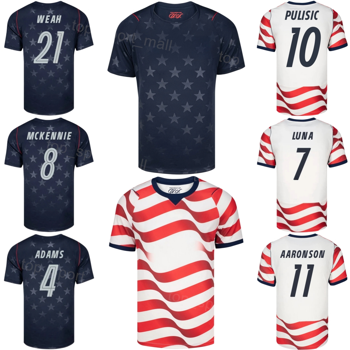 National 2026 World Cup Soccer US 8 Weston McKennie Jersey Men 9 Folarin Balogun Christian Pulisic Giovanni Reyna Chris Richards Antonee Robinson Football Shirt
