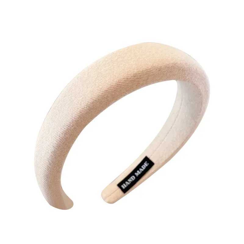 Wild Solid Color Sponge Headband for Women Fashion Girl Wash Face Wide Edge Simple Hair Band D260326