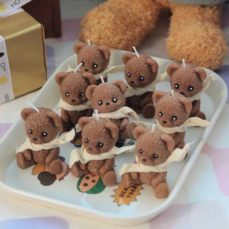 1/2pcs Scented Candle Simulation Teddy Bear Shape Fragrance Cute Souvenir Gift Atmosphere Creative Handmade High-end Bear Candle H260326