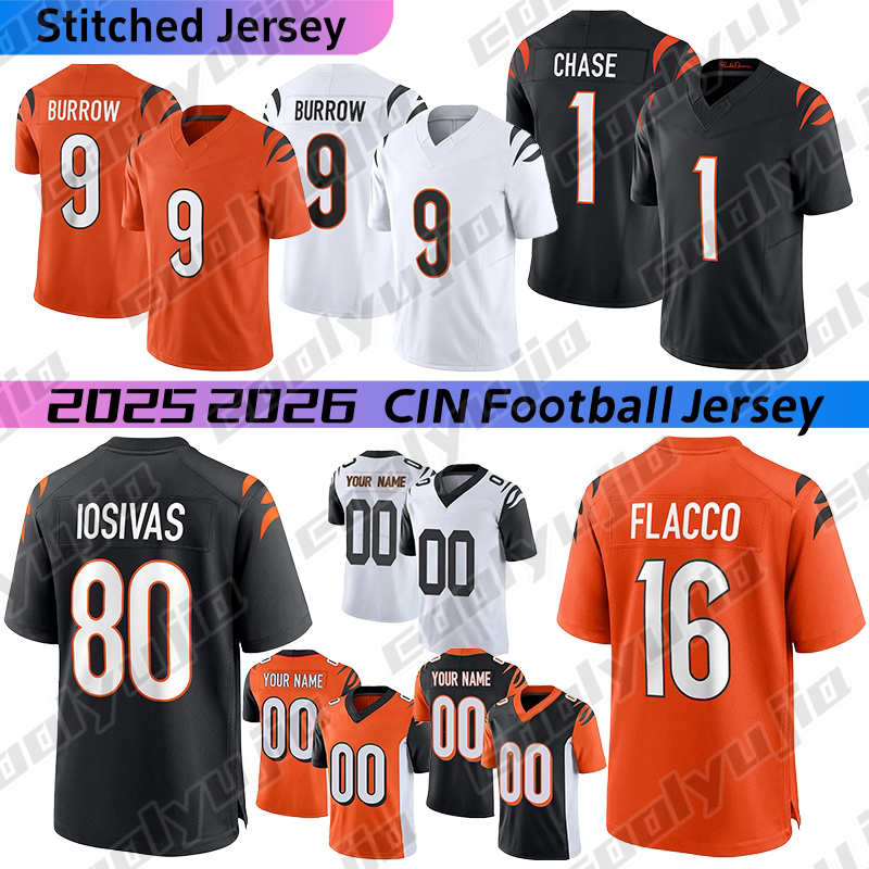 Cincinnaticity BengalsJersey BengalsS Jersey Joe Burrow Flacco Ja'Marr Chase Tee Higgins Cam Taylor-Britt Myles Murphy Brown Fant Evan McPherson football jerseys